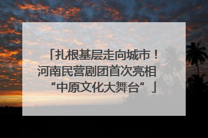 扎根基层走向城市！河南民营剧团首次亮相“中原文化大舞台”
