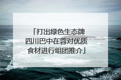 打出绿色生态牌 四川巴中在蓉对优质食材进行组团推介