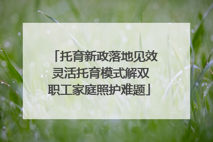 托育新政落地见效 灵活托育模式解双职工家庭照护难题