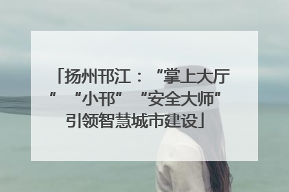 扬州邗江：“掌上大厅”“小邗”“安全大师”引领智慧城市建设