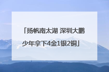 扬帆南太湖 深圳大鹏少年拿下4金1银2铜