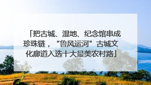 把古城、湿地、纪念馆串成珍珠链，“鲁风运河”古城文化廊道入选十大最美农村路