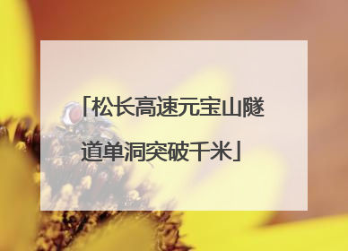 松长高速元宝山隧道单洞突破千米