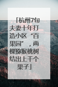 杭州7旬夫妻十年打造小区“百果园”，两棵猕猴桃树结出上千个果子
