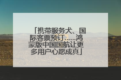 携带服务犬、国际客票预订……鸿蒙版中国国航让更多用户心愿成真