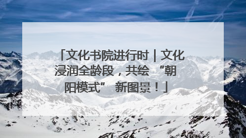 文化书院进行时｜文化浸润全龄段，共绘 “朝阳模式” 新图景！