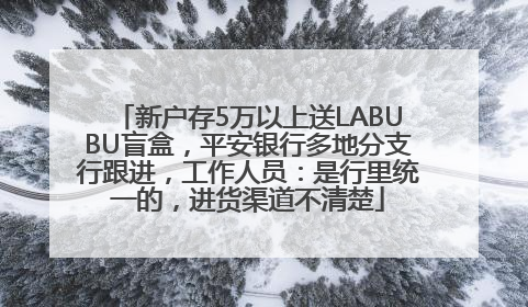 新户存5万以上送LABUBU盲盒，平安银行多地分支行跟进，工作人员：是行里统一的，进货渠道不清楚