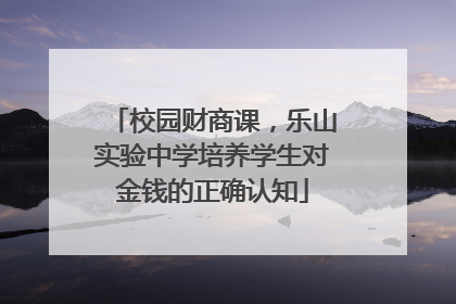 校园财商课，乐山实验中学培养学生对金钱的正确认知