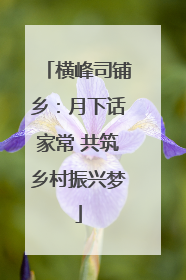 横峰司铺乡：月下话家常 共筑乡村振兴梦
