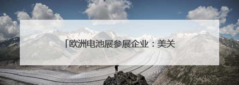 欧洲电池展参展企业：美关税“不确定性”阻碍发展