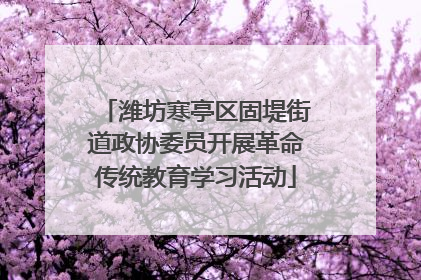 潍坊寒亭区固堤街道政协委员开展革命传统教育学习活动