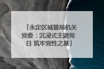 永定区城管局机关党委：沉浸式主题党日 筑牢党性之基
