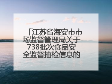江苏省海安市市场监督管理局关于738批次食品安全监督抽检信息的通告（2025年第4期）