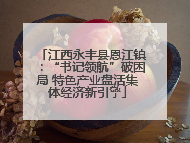 江西永丰县恩江镇：“书记领航”破困局 特色产业盘活集体经济新引擎