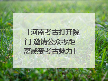 河南考古打开院门 邀请公众零距离感受考古魅力