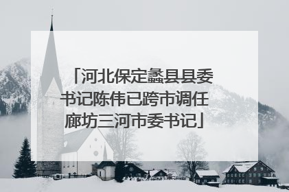 河北保定蠡县县委书记陈伟已跨市调任廊坊三河市委书记