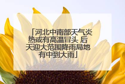 河北中南部天气炎热或有高温冒头 后天迎大范围降雨局地有中到大雨