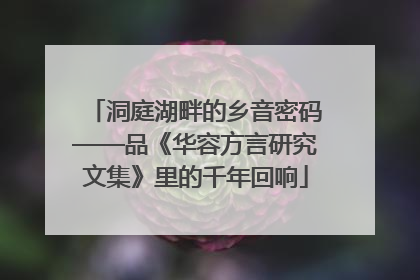 洞庭湖畔的乡音密码——品《华容方言研究文集》里的千年回响