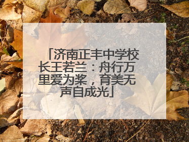 济南正丰中学校长王若兰：舟行万里爱为桨，育美无声自成光