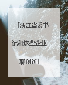 浙江省委书记和这些企业聊创新