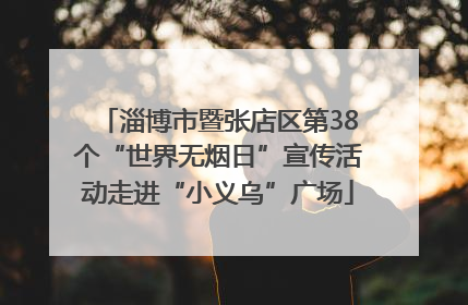 淄博市暨张店区第38个“世界无烟日”宣传活动走进“小义乌”广场
