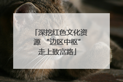 深挖红色文化资源 “边区中枢”走上致富路