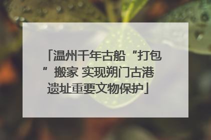 温州千年古船“打包”搬家 实现朔门古港遗址重要文物保护