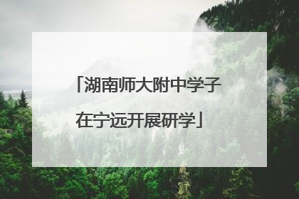 湖南师大附中学子在宁远开展研学