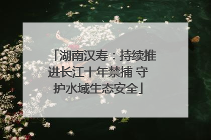 湖南汉寿：持续推进长江十年禁捕 守护水域生态安全