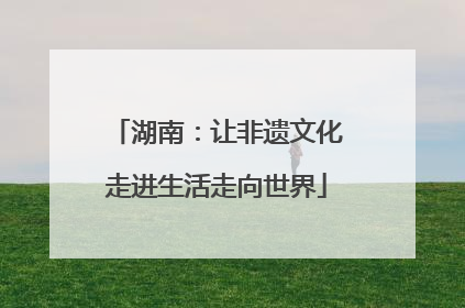 湖南：让非遗文化走进生活走向世界