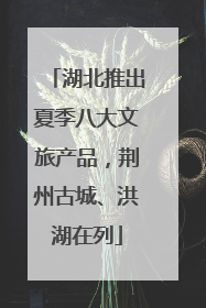 湖北推出夏季八大文旅产品，荆州古城、洪湖在列