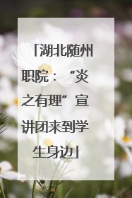 湖北随州职院：“炎之有理”宣讲团来到学生身边