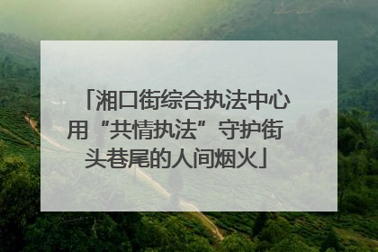 湘口街综合执法中心用“共情执法”守护街头巷尾的人间烟火