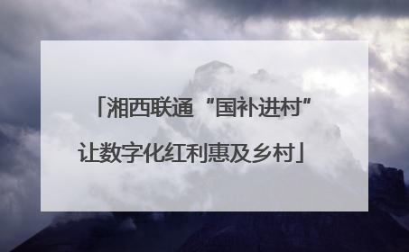 湘西联通“国补进村”让数字化红利惠及乡村