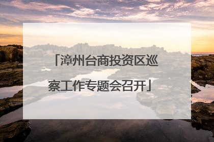 漳州台商投资区巡察工作专题会召开