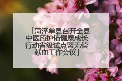 菏泽单县召开全县中医药护佑健康成长行动省级试点暨无偿献血工作会议