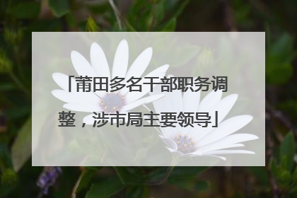 莆田多名干部职务调整，涉市局主要领导