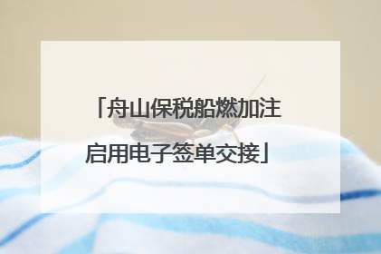 舟山保税船燃加注启用电子签单交接