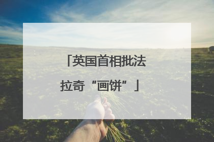 英国首相批法拉奇“画饼”