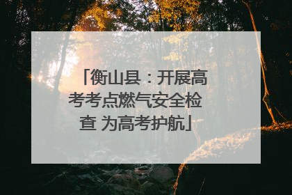 衡山县：开展高考考点燃气安全检查 为高考护航