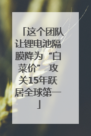 这个团队让锂电池隔膜降为“白菜价” 攻关15年跃居全球第一