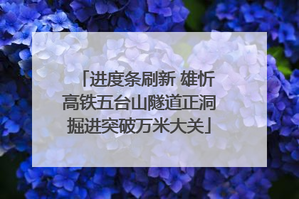 进度条刷新 雄忻高铁五台山隧道正洞掘进突破万米大关