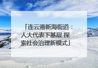 连云港新海街道：人大代表下基层 探索社会治理新模式