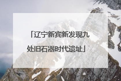 辽宁新宾新发现九处旧石器时代遗址