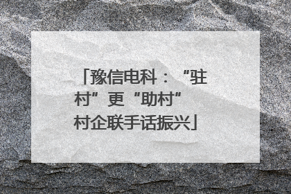 豫信电科：“驻村”更“助村” 村企联手话振兴