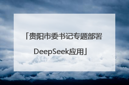 贵阳市委书记专题部署DeepSeek应用