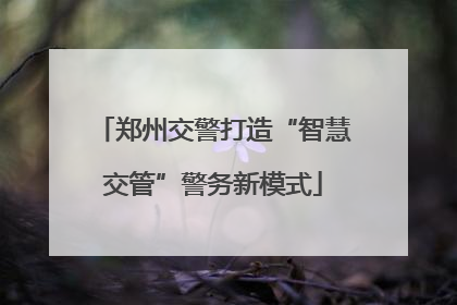 郑州交警打造“智慧交管”警务新模式