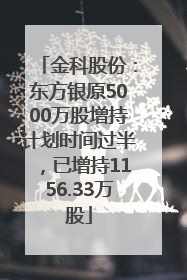 金科股份：东方银原5000万股增持计划时间过半，已增持1156.33万股