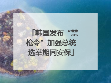 韩国发布“禁枪令”加强总统选举期间安保