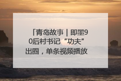 青岛故事｜即墨90后村书记“功夫”出圈，单条视频播放量过600万
